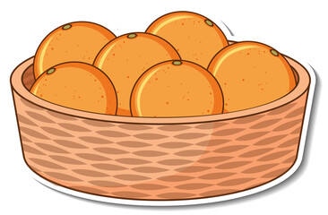 Sticker basket with many oranges