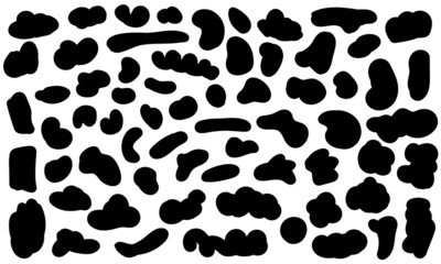 Fototapeta premium A large set of abstract shapes. Random black pieces. Elements for design. Vector.