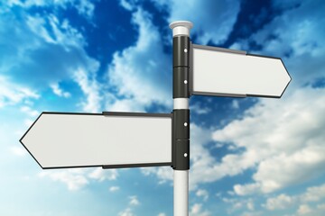 Empty blank sign on a sky background