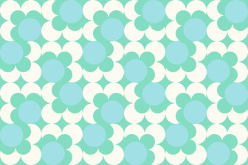 vintage multi colored seamless pattern. grid arrangement, geometric stylized flowers, squares and circles, 60s, 70s. surface design, fabric, paper, stationery, card, banner, textile