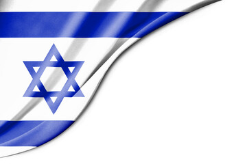 Israel flag. 3d illustration. with white background space for text