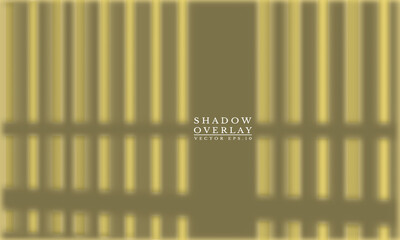 Fototapeta premium Vector Illustration of a realistic fence light and shadow. Shadow overlay effect. Long shadow light on the wall. Natural lighting scene. Blank background for design.