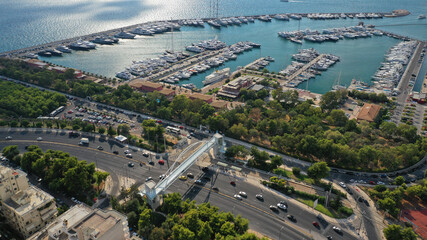 Aerial drone photo of famous seaside Athens riviera area of Faliro and Flisvos featuring a luxury...