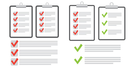 Clipboard checklist flat design. Check list vector illustration