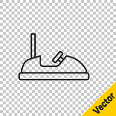 Black line Bumper car icon isolated on transparent background. Amusement park. Childrens entertainment playground, recreation park. Vector