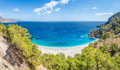 Panormamic view over Apella beach, Karpathos, Greek Islands