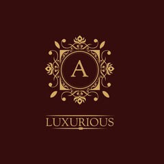 Luxury Logo Template in vector for Restaurant, Royalty, Boutique, Cafe, Hotel, Heraldry, Jewelry, Fashion and other vector illustrations