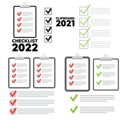 Clipboard checklist flat design. Check list vector illustration