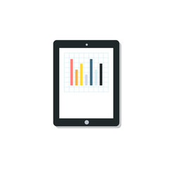 tablet pc with graph on screen