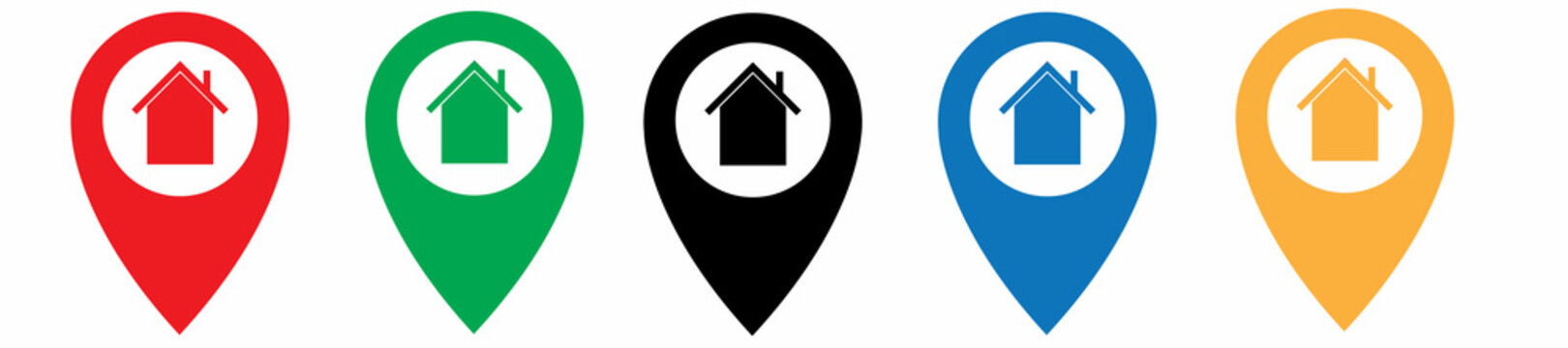 Collection Pin maps Home icon vector
