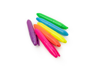 Full color highlighters pen on white background