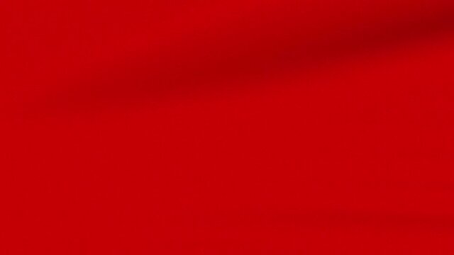 Loop Waving Flag Red 3D Closeup