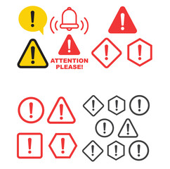 Danger sign flat design. Caution error icon.