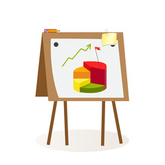 A board with a graph in the form of steps. Training material, training or meeting. Vector element on a white isolated background.