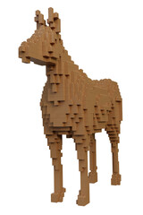 Brown horse made out of toy bricks. - 456922388