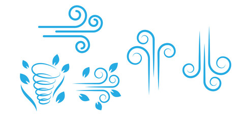 flat Vector icon - illustration of wind icon isolated on white - Vector