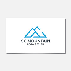 SC MOUNTAIN LOGO DESIGN VECTOR