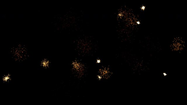 Fireworks animation with alpha channel. 4K Resolution (Ultra HD).