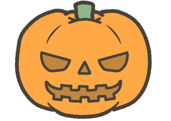 ニヤリと笑うジャックオランタンのシンプルなイラスト