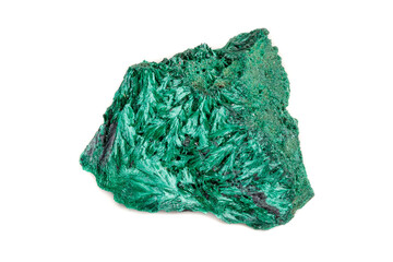 Macro mineral stone plisoviy, plush, satin malachite on a white background