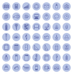 ビジネス用、事務用のカラーアイコンセット（青）