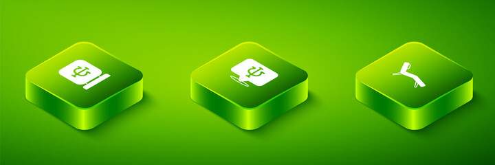 Set Isometric Psychology, Psi, Armchair and icon. Vector