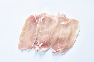 raw pork tenderloin slice  ingredient food on white background