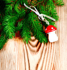 Christmas Decoration with Spruce Branch