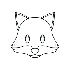Fox line icon vector