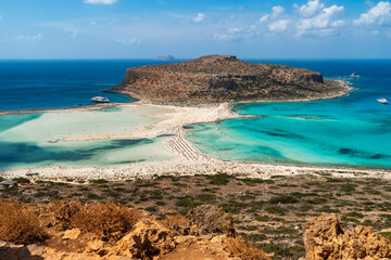 Balos lagoon with  crystal blue water, Crete island, Greece.