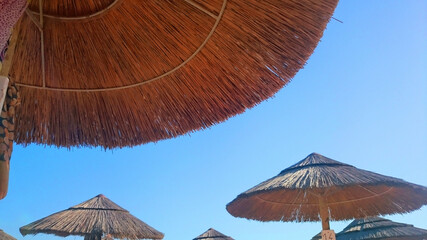 Beach umbrellas and sky