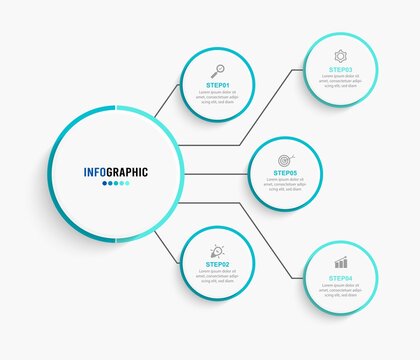 Business data visualization. Process chart. Abstract elements of graph, diagram with steps, options, parts or processes. Vector business template for presentation. Creative concept for infographic.