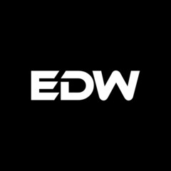 EDW letter logo design with black background in illustrator, vector logo modern alphabet font overlap style. calligraphy designs for logo, Poster, Invitation, etc.