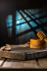 Template for design in rustic style.