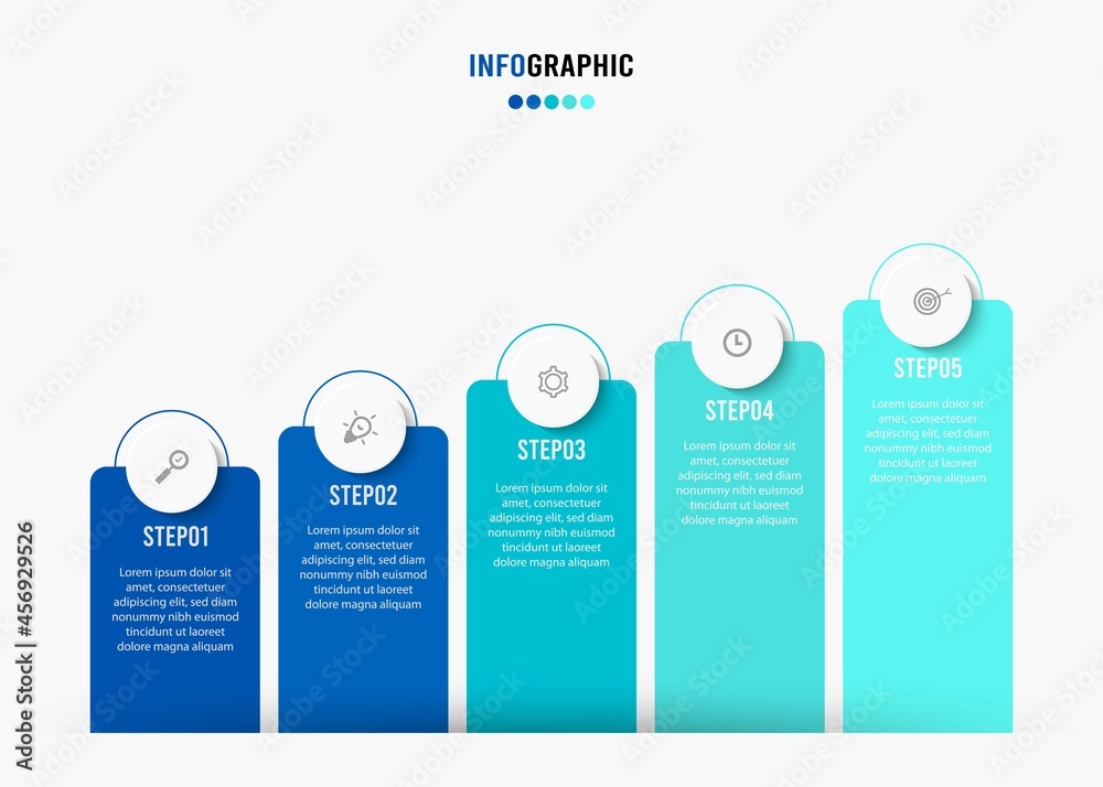 Wall mural business data visualization. process chart. abstract elements of graph, diagram with steps, options,