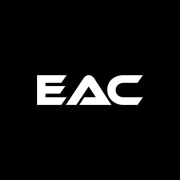 EAC letter logo design with black background in illustrator, vector logo modern alphabet font overlap style. calligraphy designs for logo, Poster, Invitation, etc.