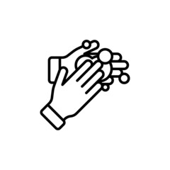 hand wash with water icon sign symbol