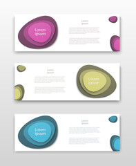 Set of Vector flyer templates. Paper cut style background with copy space for inspirational and encouraging thoughts