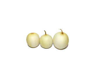 White indian cucumber isolated on white background.