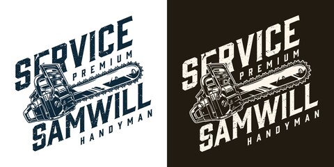 Handyman service monochrome vintage print