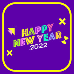 Happy New Year 2022. Holiday Graphic Design. Text Design.