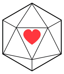 dungeon cube and dragons with heart