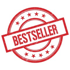 BESTSELLER text written on red vintage round stamp.