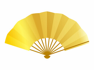 年賀状素材 金の扇子