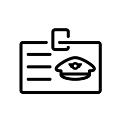 Pilot license line icon. Clipart image isolated on white background