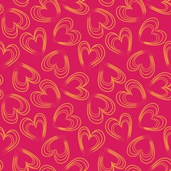 Heart shaped brush stroke seamless pattern background