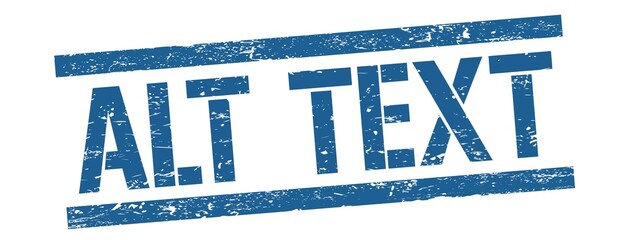 ALT TEXT text on blue vintage lines stamp.