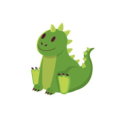 Dragon toy on white background. Cartoon illustration, vector.