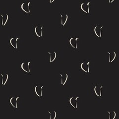 Heart shaped brush stroke seamless pattern background