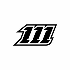 Racing number 111 logo on white background